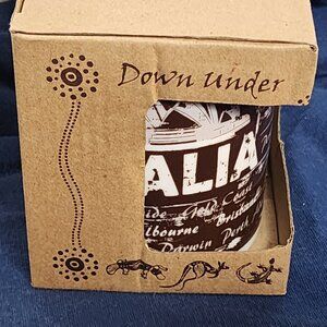 I Heart Aus Brown White Down Under Cities of Australia Ceramic Coffee Mug